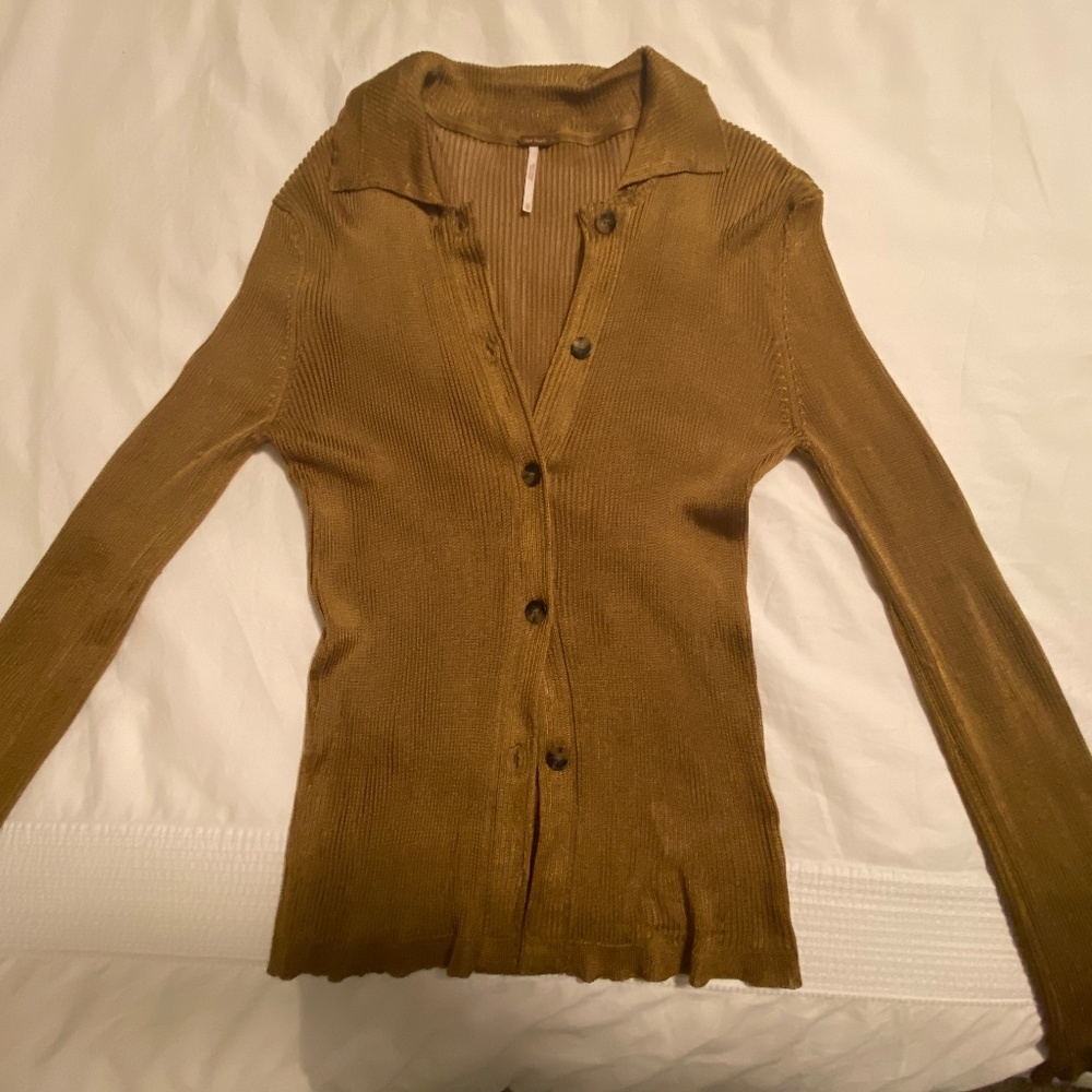 Free People Button Down Collared shirt size XS